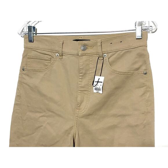 Express Straight Super High Rise Pants Chinos Women 6R Preppy Casual Stretch NWT - Picture 3 of 9